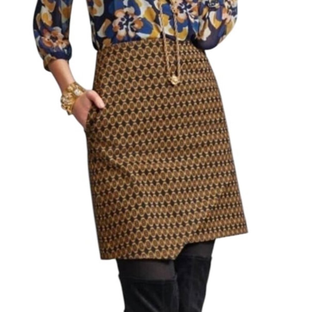 CAbi Kensington Standout Medallion Amber Geo Mini Skirt  | Size Medium